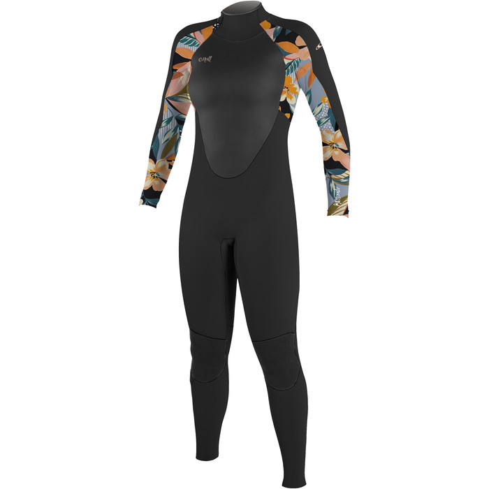 2024 O'Neill Womens Epic 3/2mm Back Zip GBS Wetsuit 4213B - Black / Demiflor
