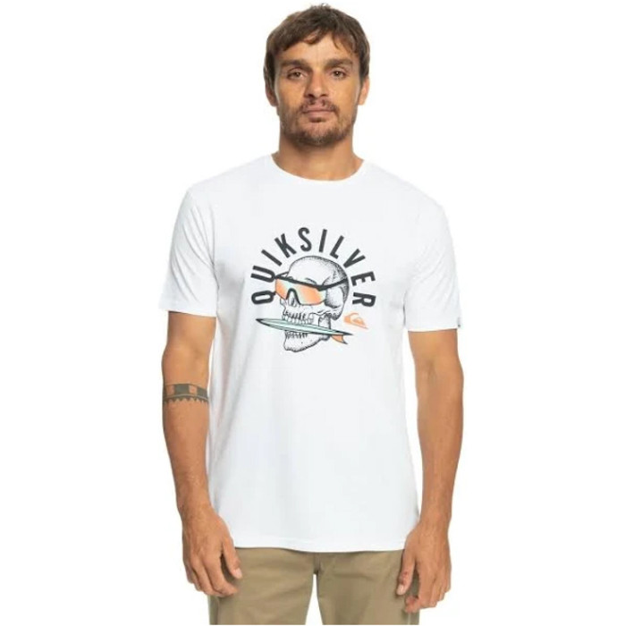2023 Quiksilver Mens Rockin Skull T-shirt EQYZT07278 - White