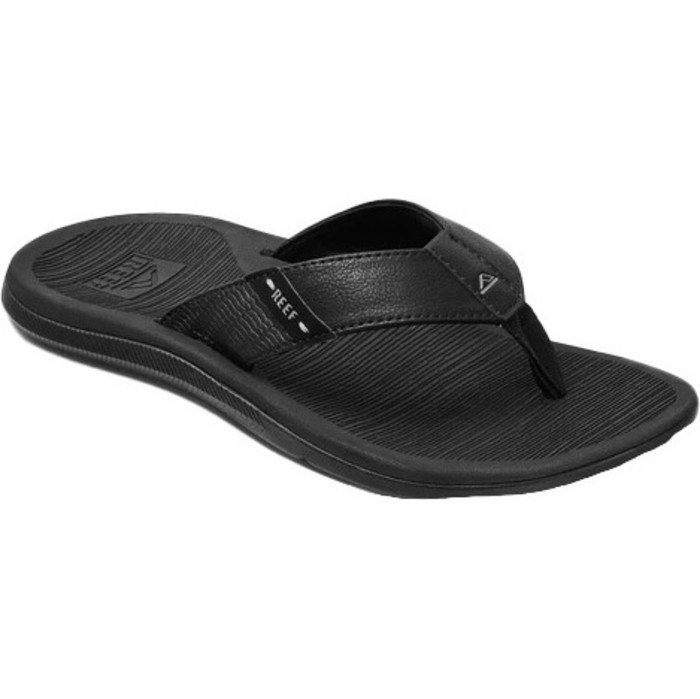 2023 Reef Mens Santa Ana Flip Flops CJ0378 - Black - Accessories - Footwear  | Wetsuit Outlet