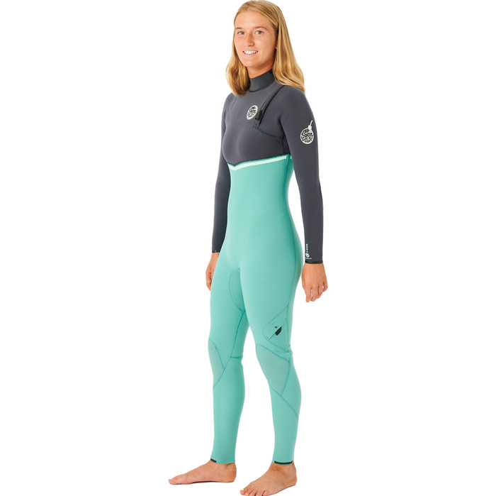 2023 Rip Curl Womens E-Bomb 4/3mm Zip Free Wetsuit WSMYIG - Green
