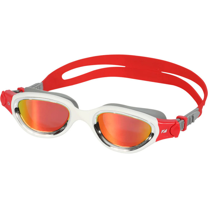 2023 Zone3 Venator-X Swim Goggles SA21GOGVE101 - Silver / White / Red - Polarized Revo Red lens