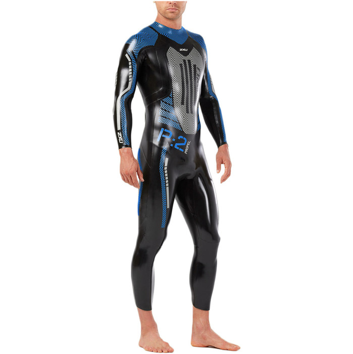 2019 2XU Mens P:2 Propel Triathlon Wetsuit BLACK / DRESDEN BLUE MW4990c