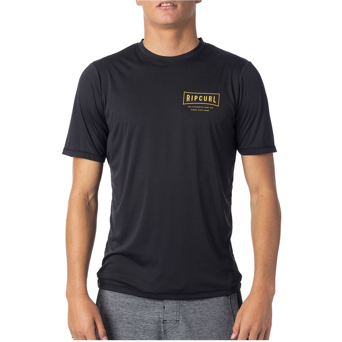 2020 Rip Curl Mens Driven Short Sleeve UV T-Shirt WLY9SM - Black