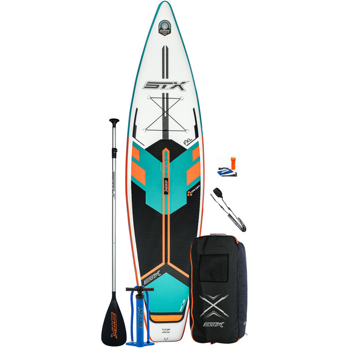 2020 STX Touring Windsurf 11'6 Inflatable Stand Up Paddle Board Package - Board, Bag, Paddle, Pump & Leash - Mint / Orange