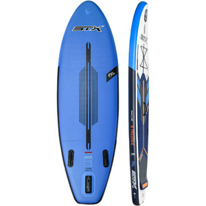 2021 STX Junior 8'0 Inflatable Stand Up Paddle Board Package - Board, Bag, Paddle, Pump & Leash - Blue / Orange