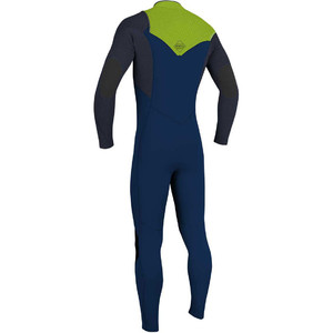 2021 O'Neill Youth Hyperfreak+ 4/3mm Chest Zip GBS Wetsuit 5351 - Abyss / Day Glo