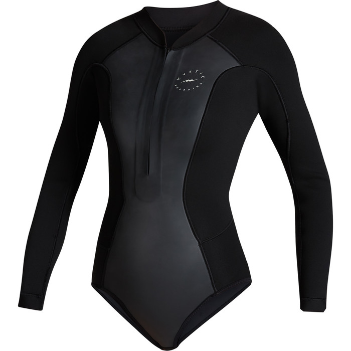 2024 Mystic Womens Sway 2mm Front Zip Long Sleeve Shorty Wetsuit 35000220091 - Black