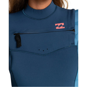 2022 Billabong Womens Synergy 3/2mm Chest Zip Wetsuit Z43G14 - Blue Wave
