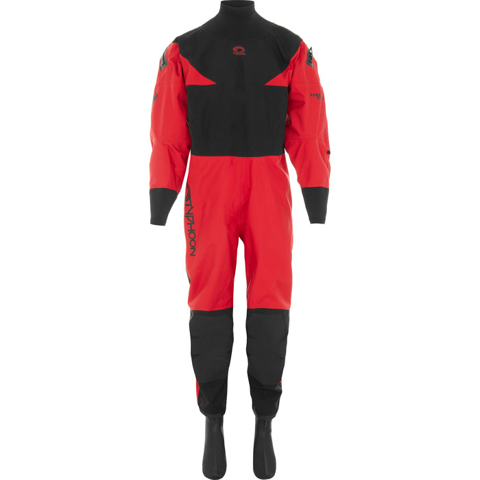 2024 Typhoon Hypercurve 4 Back Zip Drysuit & Underfleece 100179 - Red / Black