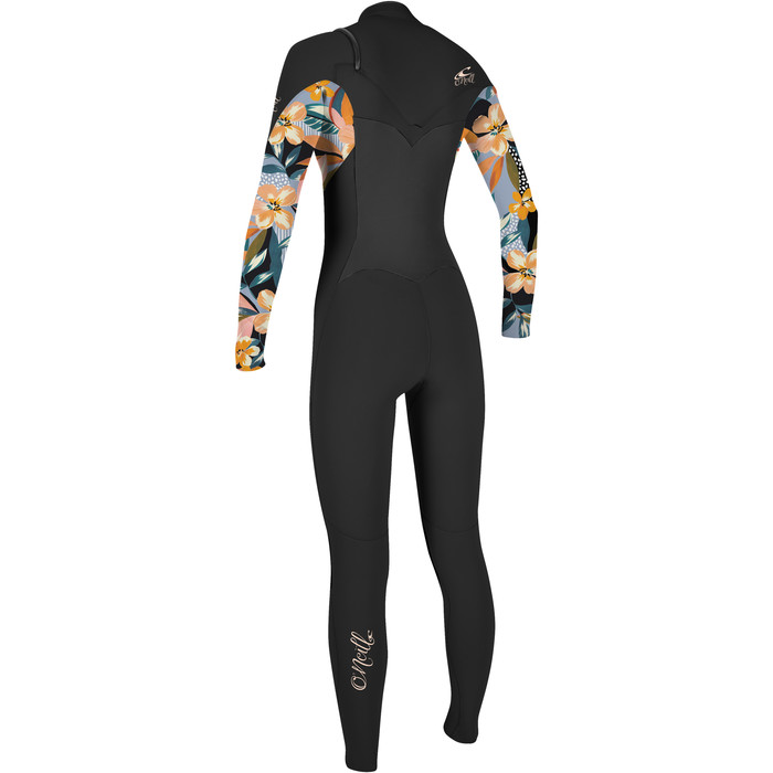 2024 O'Neill Girls Epic 4/3mm Chest Zip GBS Wetsuit 5358G - Black / Demiflor