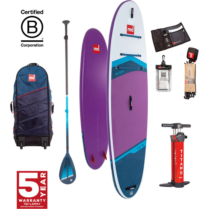 2024 Red Paddle Co 10'6'' Ride MSL Stand Up Paddle Board, Bag, Pump & Hybrid Tough Paddle 001-001-001-0099 - Purple