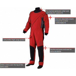 2021 Gill Junior Pro Front Zip Drysuit Red 4803J