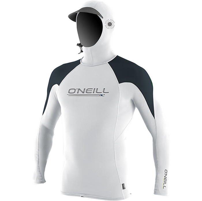 O'Neill Premium Skins O'Zone Long Sleeve Hooded Rash Vest White 4951