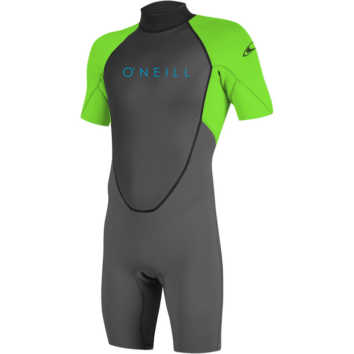 2024 O'Neill Youth Reactor II 2mm Back Zip Shorty Wetsuit 5045 - Graphite / Dayglo
