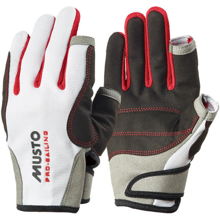 Musto Essential Sailing Long Finger Gloves in White AS0803