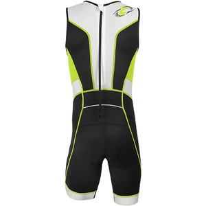 2019 Aropec Mens Tri-Compress TX 1 Back Zip Lycra Triathlon Suit Black Lime SS3TC109MBZ