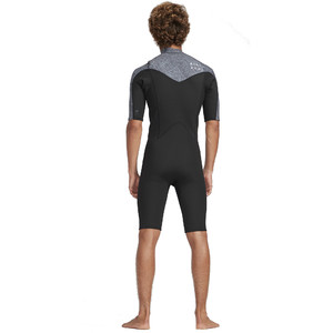 2019 Billabong Mens 2mm Absolute Chest Zip Shorty Wetsuit Grey Heather N42M23