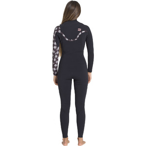 2019 Billabong Womens 3/2mm Furnace Carbon Comp Chest Zip Wetsuit Black Print N43G02