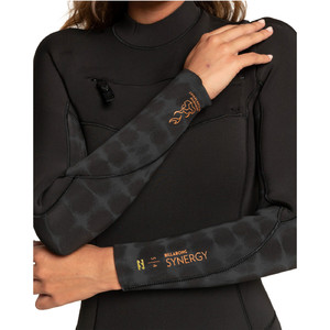 2021 Billabong Womens Synergy 4/3mm Chest Zip Wetsuit Z44G14 - Black Tie Dye
