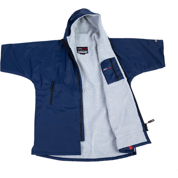 2023 Dryrobe Advance Junior Short Sleeve Changing Robe DR100 - Navy / Grey