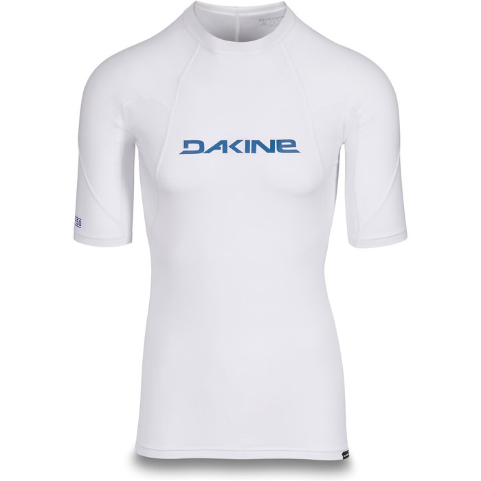 2019 Dakine Mens Heavy Duty Snug Fit Short Sleeve Rash Vest White 10002281