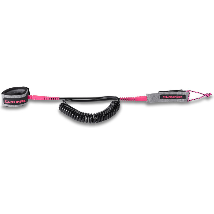2019 Dakine SUP 8mm Coiled Ankle Leash - 10FT Carbon / Pink 10001092