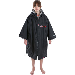 2024 Dryrobe Advance Short Sleeve Premium Outdoor Changing Robe / Poncho DR100 - Black / Grey