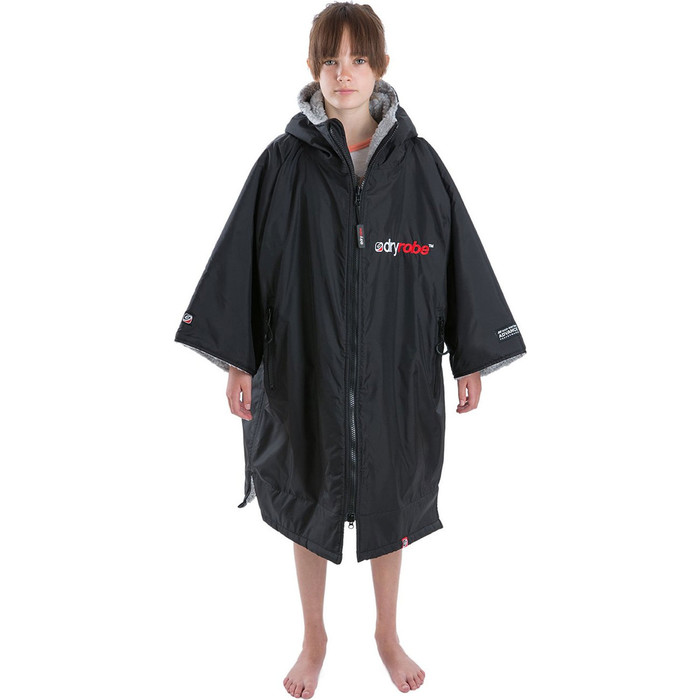 2023 Dryrobe Advance Junior Short Sleeve Changing Robe DR100 - Black / Grey
