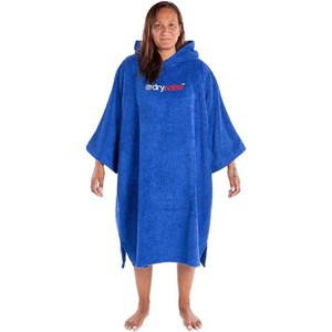 2023 Dryrobe Organic Cotton Hooded Towel Changing Robe / Poncho - Royal Blue