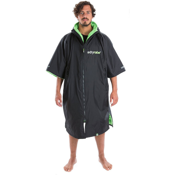 2024 Dryrobe Advance Short Sleeve Premium Outdoor Changing Robe / Poncho DR100 - Black / Green