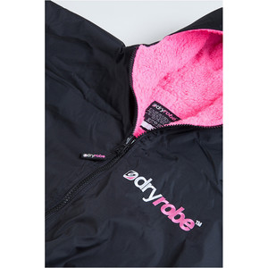 2019 Dryrobe Advance - Short Sleeve Premium Outdoor Changing Robe DR100 - M Black / Pink - OLD LISTING