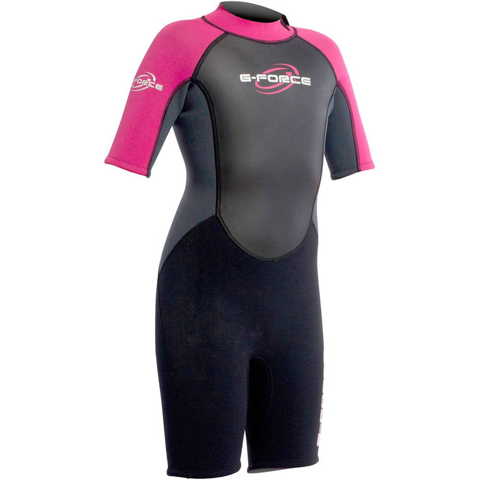 Gul G-Force Junior Shorty 3/2mm Wetsuit in Black / Pink GF3308