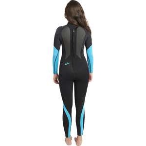 2019 Billabong Womens Launch 3/2mm GBS Wetsuit Black / Turquoise BLUE 043G01