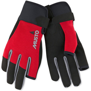 Musto Essential Sailing Long Finger & Short Finger Sailing Gloves Package - Red