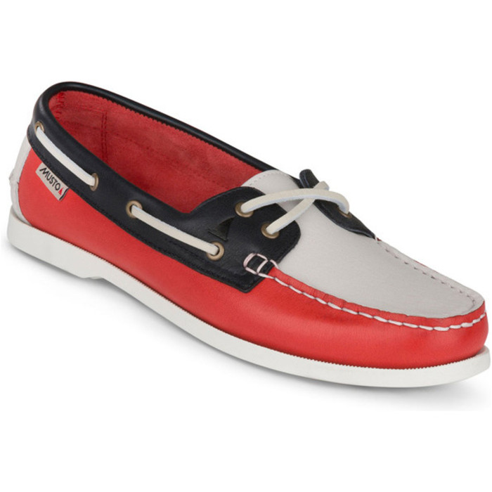 2019 Musto Womens Harbour Moccasin Deck Shoes True Navy / True Red FWFT002
