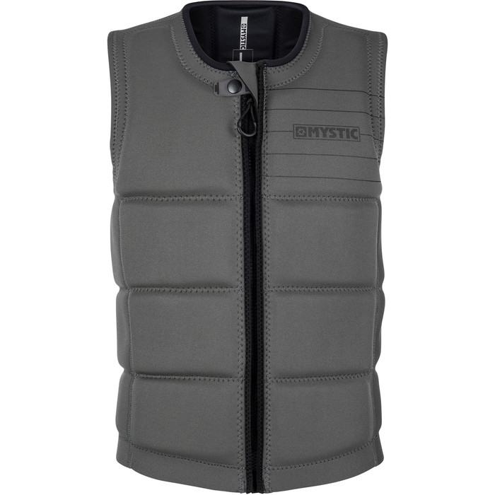 2019 Mystic Brand Front Zip Wake Impact Vest Grey 180153