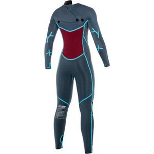 Mystic Diva Womens 3/2mm GBS Chest Zip Wetsuit Navy / Lime 190016