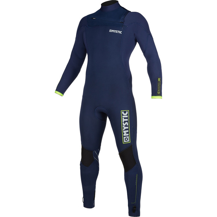 2019 Mystic Mens Marshall 5/3mm Chest Zip Wetsuit 200007 - Navy / Lime
