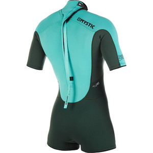 2019 Mystic Womens Brand 3/2mm Back Zip Shorty Wetsuit Teal 180071
