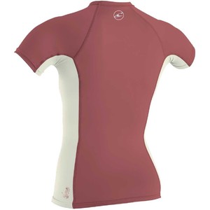 O'Neill Womens Premium Skins Short Sleeve Turtleneck Rash Vest 4171B - Red