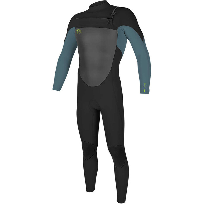 O'Neill Youth O'riginal 3/2mm GBS Chest Zip Wetsuit BLACK / DUSTY BLUE / DAYGLO 5017