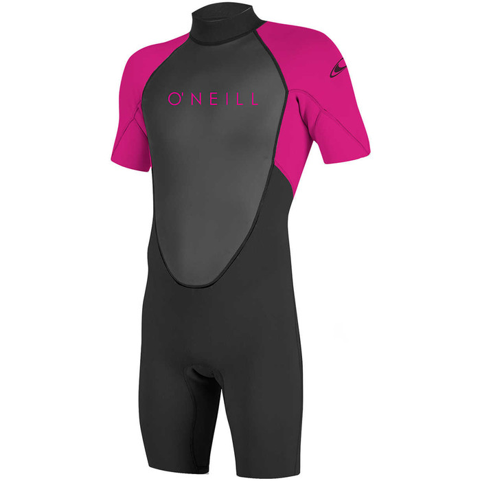 2024 O'Neill Youth Reactor II 2mm Back Zip Shorty Wetsuit 5045 - Black / Berry