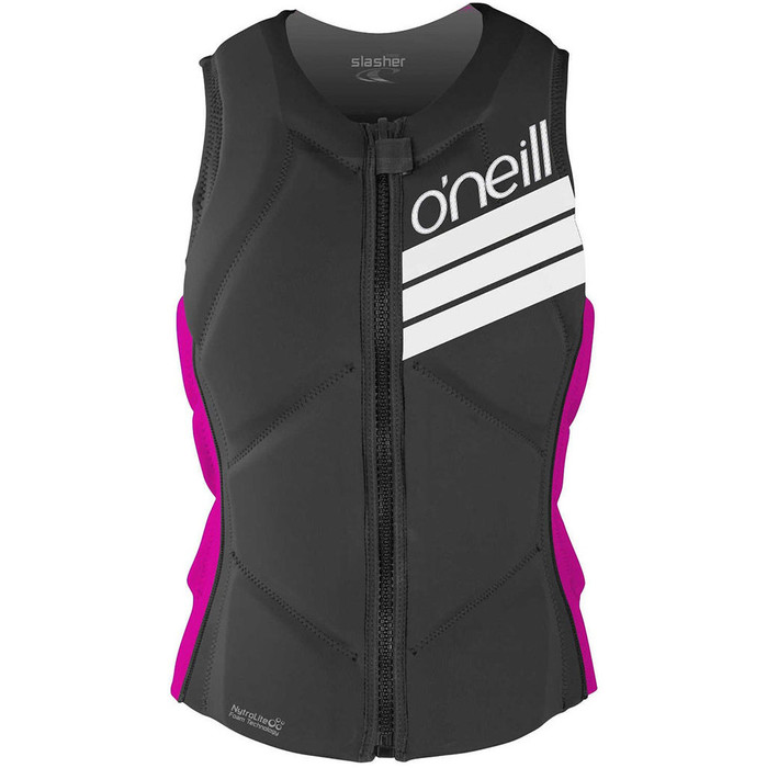 O'Neill Womens Slasher Comp Impact Vest BLACK / PUNK PINK 4938EU