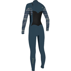 2021 O'Neill Womens Epic 4/3mm Chest Zip Wetsuit 5356 - Shade / Bungalowstripe