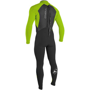 O'Neill Youth Epic 4/3mm Back Zip GBS Wetsuit BLACK / Day Glo 4216