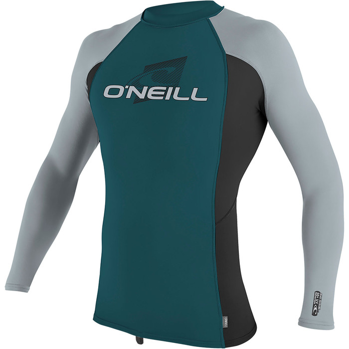 2019 O'Neill Youth Premium Skins Long Sleeve Rash Vest Teal / Black 4174
