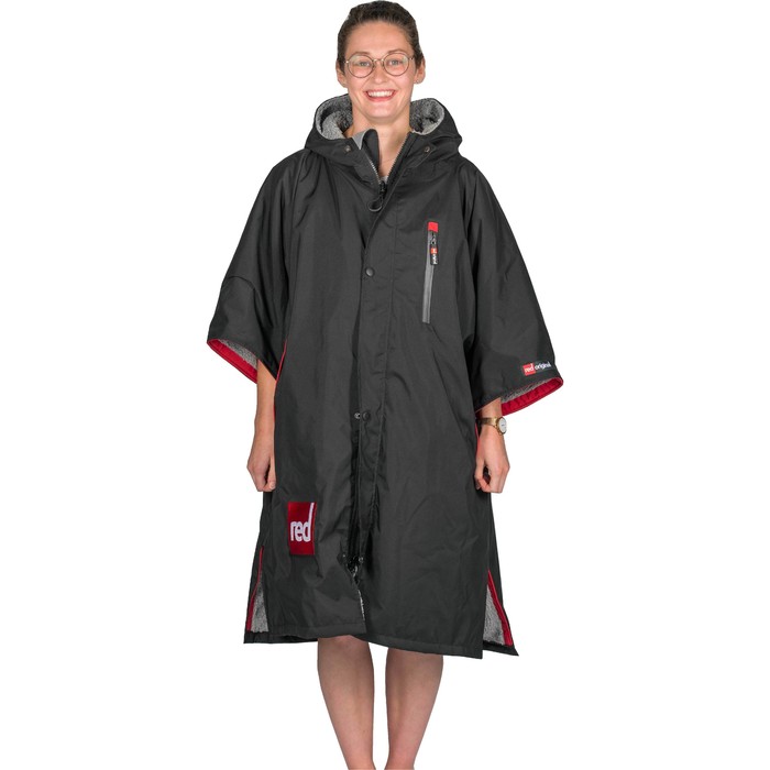 2021 Red Paddle Co Original Short Sleeve Pro Waterproof Changing Robe / Jacket - Black
