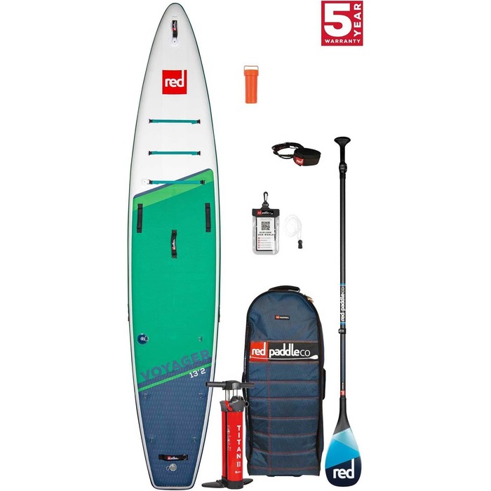 2021 Red Paddle Co Voyager 13'2 Touring Stand Up Paddle Board, Bag, Pump, Paddle & Leash - Carbon 100 Package
