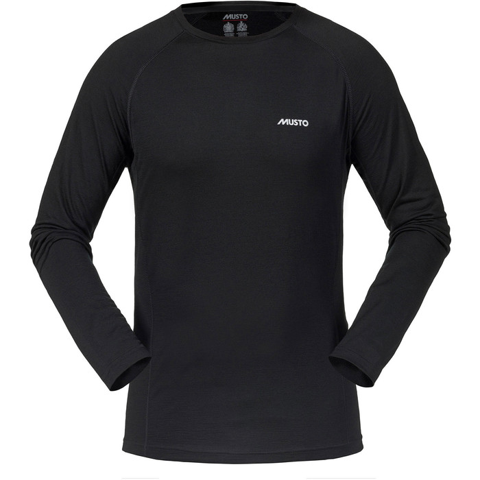 2022 Musto Merino Base Layer Long Sleeve T-Shirt Black SMTH027