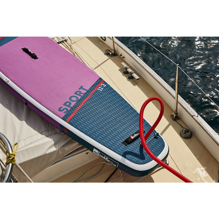 Red Paddle Co 11'3 Sport Stand Up Paddle Board, Bag, Pump, Paddle & Leash - Prime Purple Package
